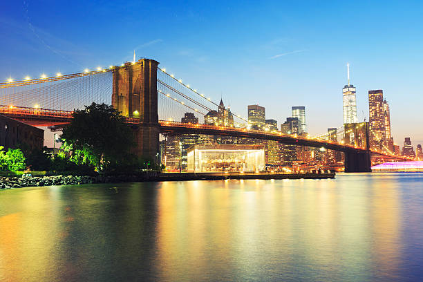 istock Brooklyn bridge with  Freedom tower in background 476021086