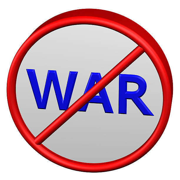 istock Prohibition sign with word war 476021098