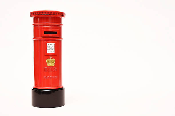 london casella postale isolato su sfondo bianco - mailbox mail letter old fashioned foto e immagini stock