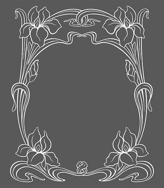 illustrazioni stock, clip art, cartoni animati e icone di tendenza di vettore ornamento di stile art nouveau. - frame decoration flourishes art nouveau