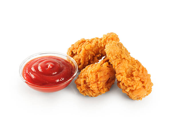 istock Fried in batter chicken wings and ketchup 476022414