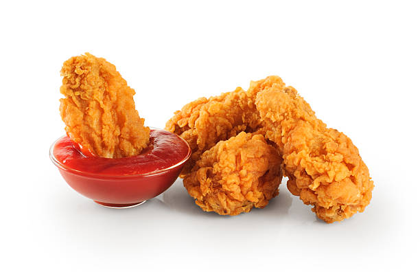 istock Fried in batter chicken wings and ketchup 476022468