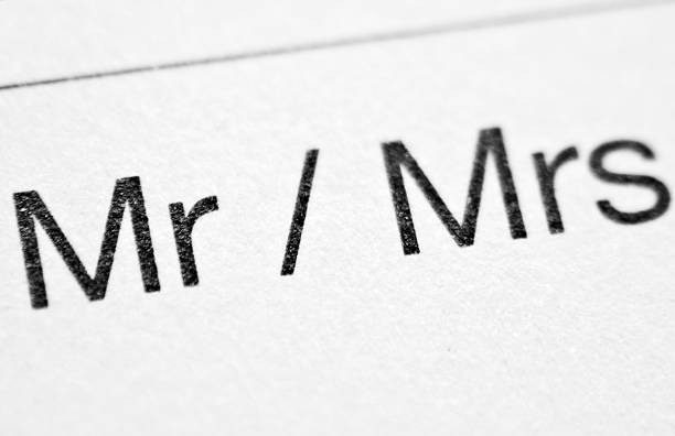 Printed words MR/MRS stock photo