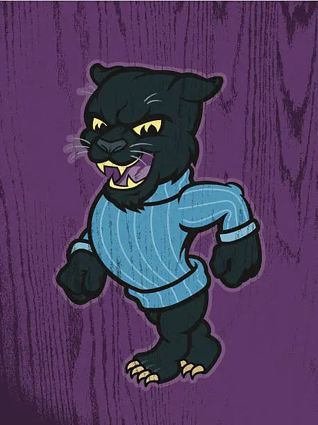 Vector illustration of Pete Panther Cartoon Mascot