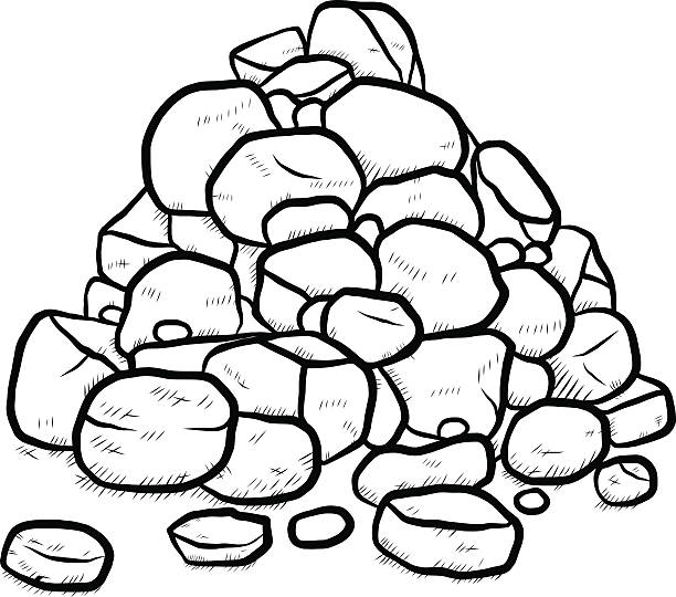 куча рок - stone pile stock illustrations