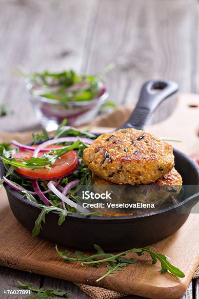 Vegan Burgers With Quinoa And Vegetables Stock Photo - Download Image Now - Salad, Veggie Burger, Quinoa