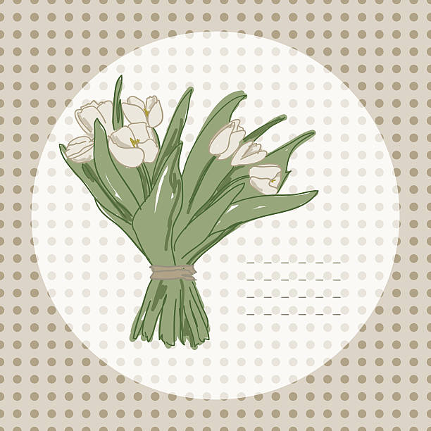 Sketch tulips card vector art illustration
