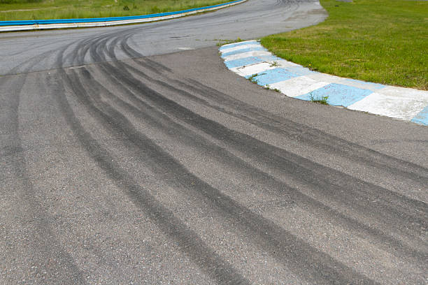 istock Tracks of tires on a speedway 476031314