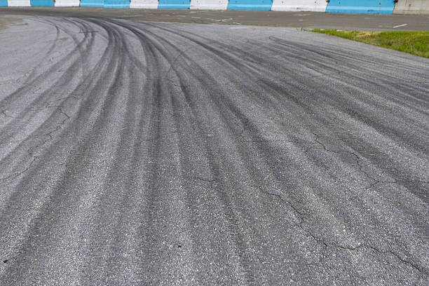 istock Tracks of tires on a speedway 476031316