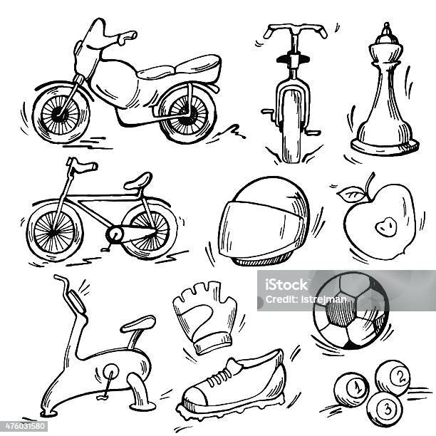 Set Of Sport Icon Stock Illustration - Download Image Now - Drawing -  Activity, Motorcycle, Illustration - iStock