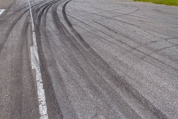 istock Tracks of tires on a speedway 476032076