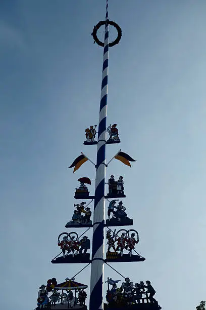 Maypole at the Viktualienmarkt in Munic
