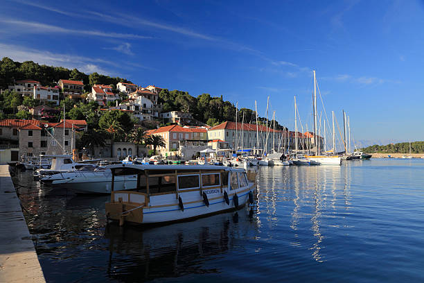 Harbor in the city of Jelsa. Harbor in the city of Jelsa, the island Hvar, Croatia jelsa stock pictures, royalty-free photos & images