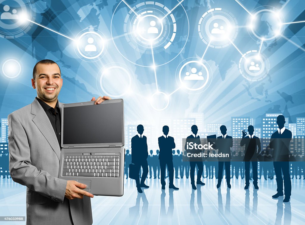 Business Man Employer HR concept. Business man choosing the employee 2015 Stock Photo