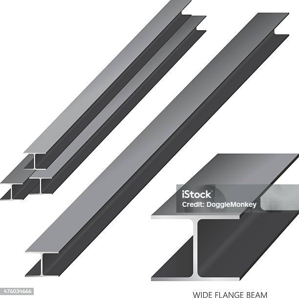 Vector Of Wide Flange Beam Stock Illustration - Download Image Now - 2015, Alloy, Arrangement