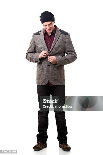 Happy Male Standing Stock Photo - Download Image Now - Fashionable, Full Length, Jacket