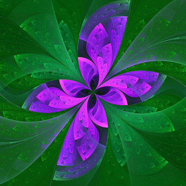 istock Beautiful fractal flower in violet and green. 476036831