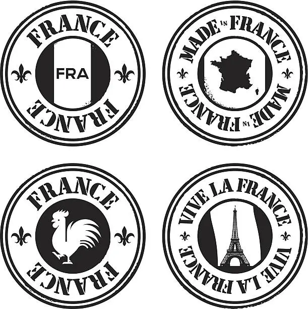 Vector illustration of Stamps - France