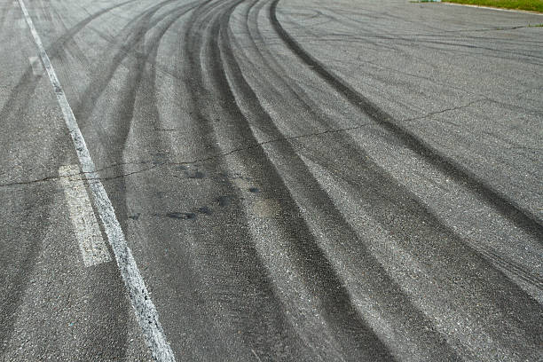 istock Tracks of tires on a speedway 476037470