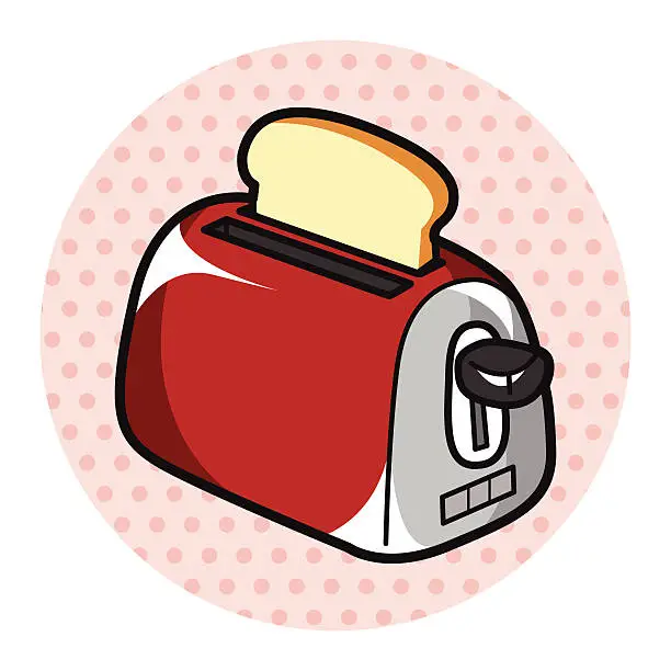 Vector illustration of kitchenware toaster theme elements vector,eps