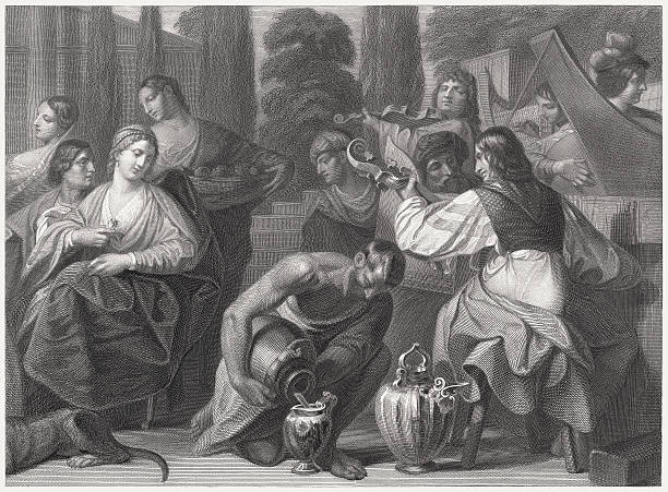istock Wedding at Cana, by Alessandro Varotari, steel engraving, published 1860 476037801