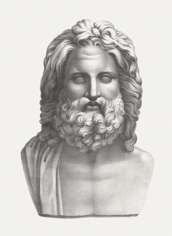 Zeus Supreme God Of Greek Mythology Published C 1830 Stock Illustration ...