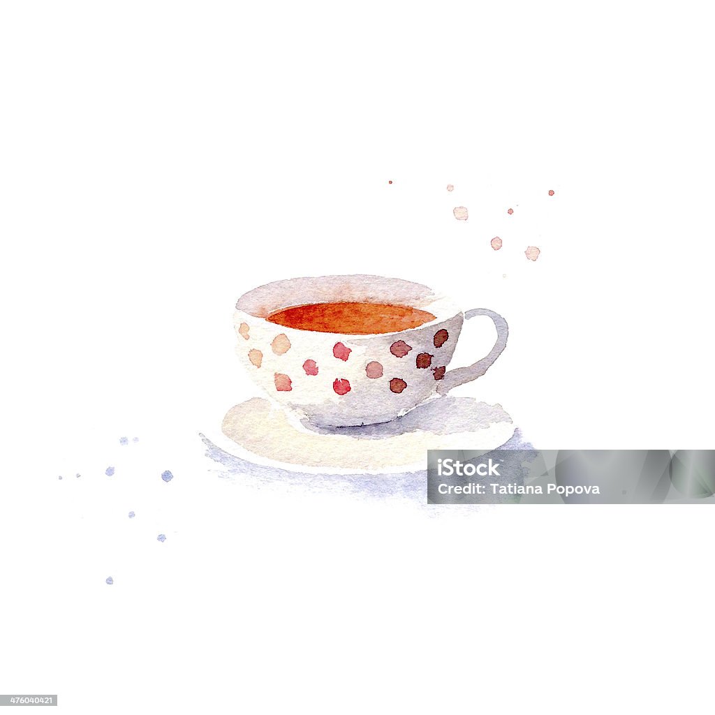 Watercolor teacup Watercolor teacupю Hand drawn illustration Tea Cup Stock Photo
