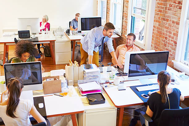 istock Wide Angle View Of Busy Design Office 476043783