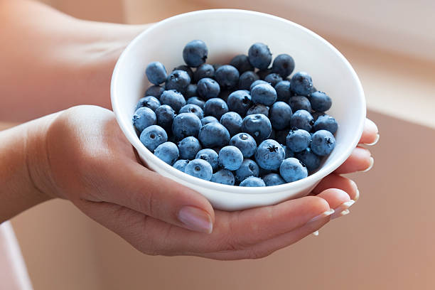 istock Bowl of blueberries in woman's hands 476044013