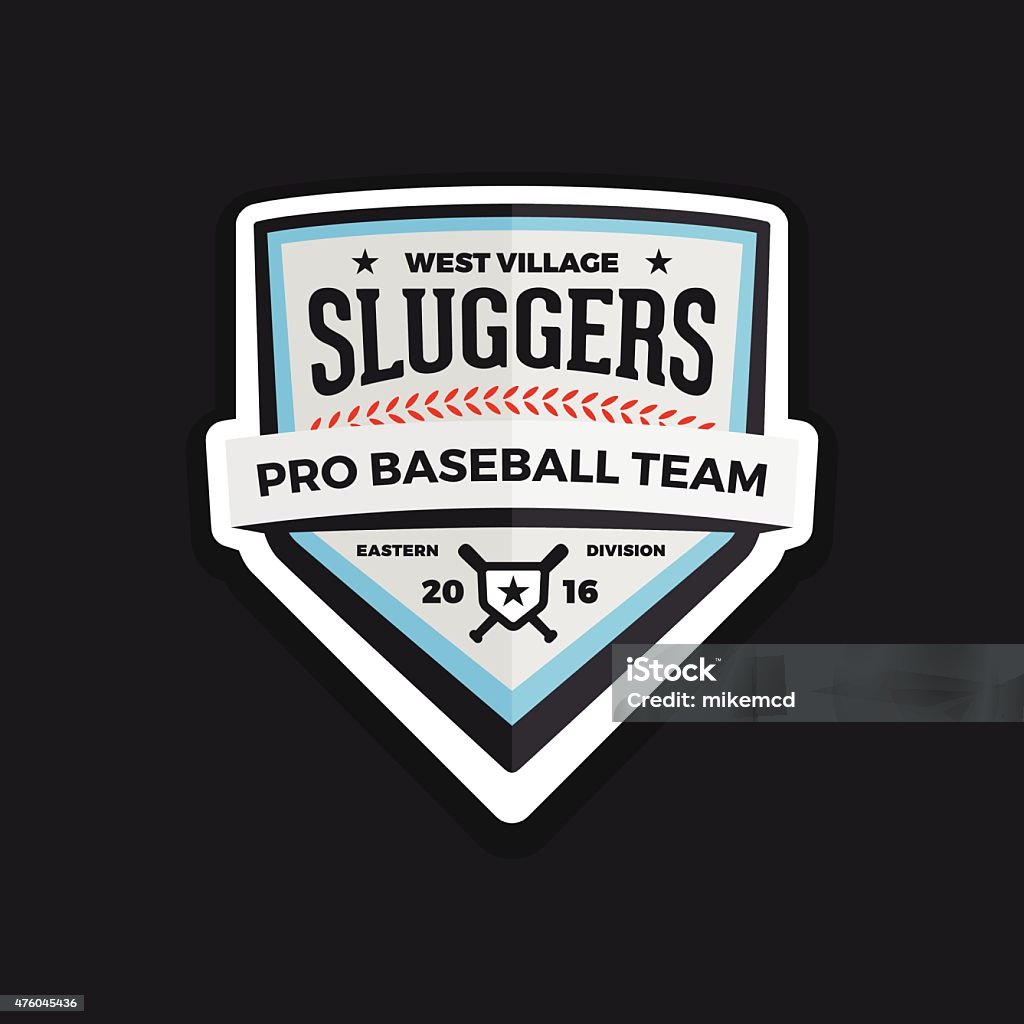 Baseball emblem Baseball shield football badge crest graphic with text. Baseball - Ball stock vector