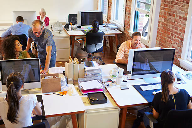 istock Wide Angle View Of Busy Design Office 476046213