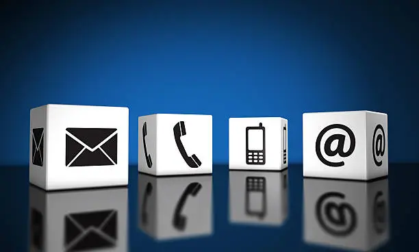 Photo of Web Contact Us Icons Cubes
