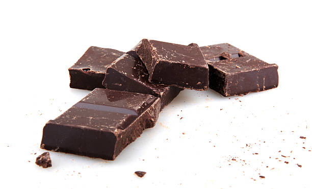 istock Pile of Chocolate chunks isolated against a white background 476063755