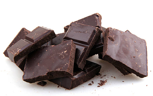 istock Pile of Chocolate chunks isolated against a white background 476063847