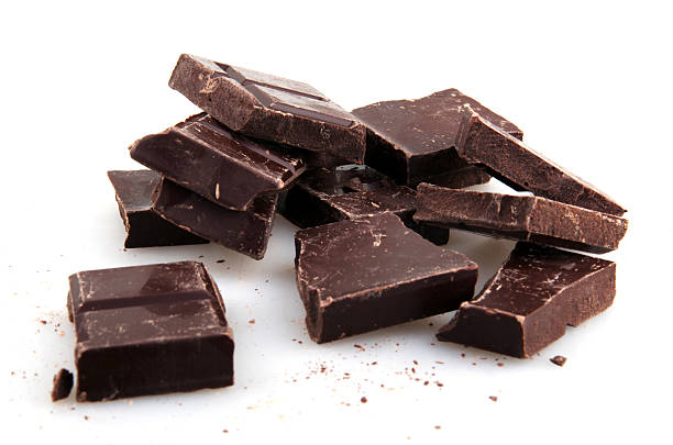 istock Pile of Chocolate chunks isolated against a white background 476064373