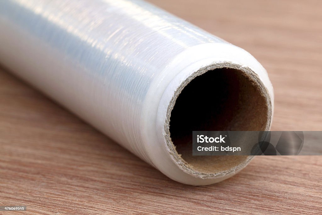 Stretch wrapping film Stretch wrapping film close up Cellophane Stock Photo