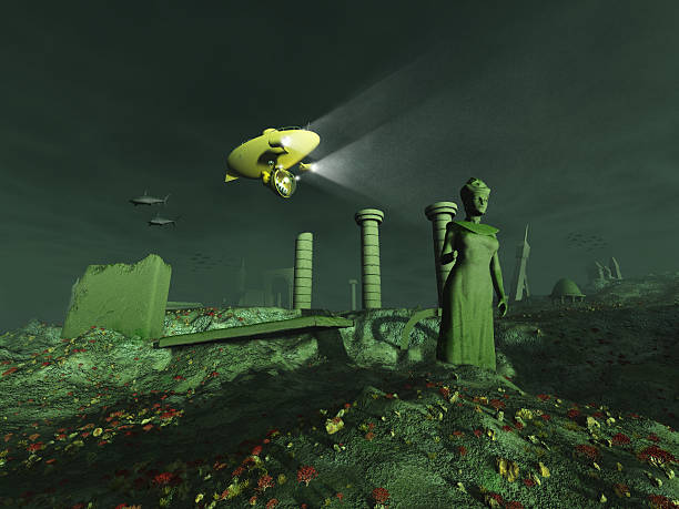 Ancient ruins in the deep sea
