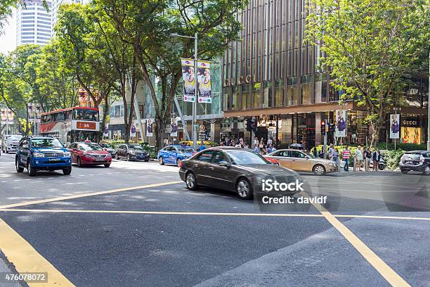 Traffic On The Orchard Road Shopping Street In Singapore Stock Photo - Download Image Now