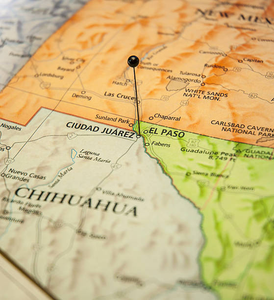 istock Macro Travel Map Of El Paso Texas And Ciudad Juarez 476078164