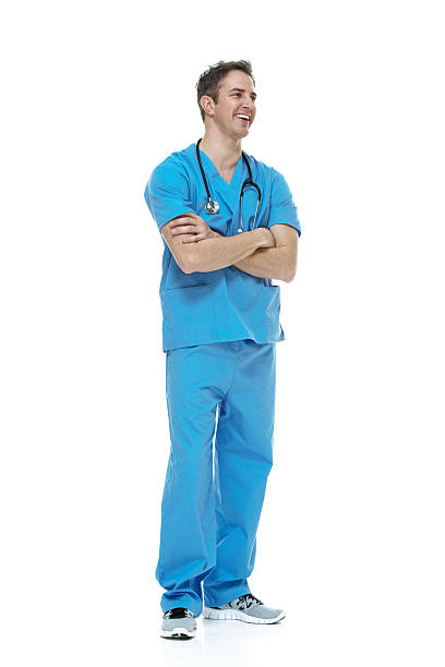istock Smiling male nurse standing and looking away 476082754
