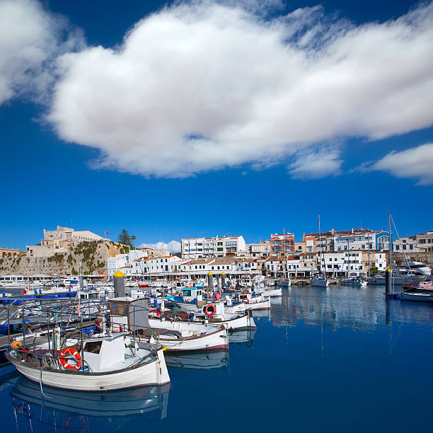 istock Ciutadella Menorca marina Port view Town hall 476083004