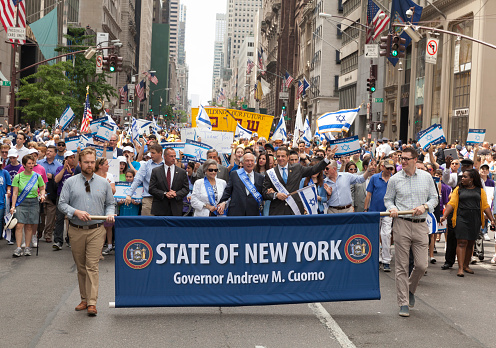 New York, NY USA - MAY 31, 2015: New York State Governor Andrew Cuomo attends Celebrate Israel Parade on 5th avenue in Manhattan