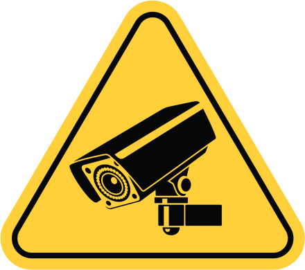 Video surveillance sign. CCTV Camera. Black vector isolated