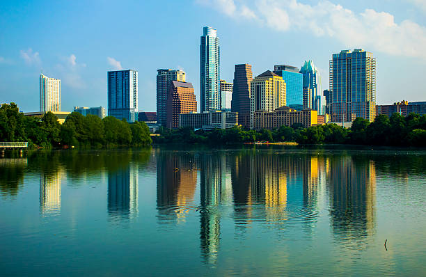 istock Blue Sky Daytime Austin Skyline Town Lake 476085436