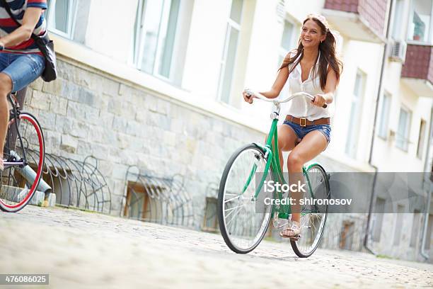 Joyful Bicyclist Stock Photo - Download Image Now - Activity, Adult, Adults Only