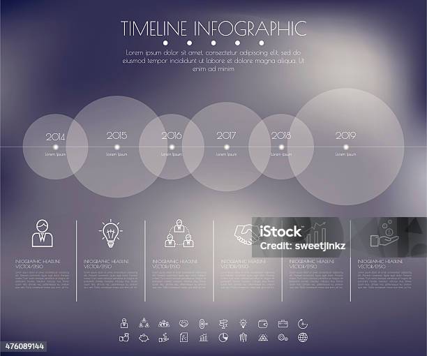 Timeline Circles Infographic Flat Vector Design Template Stock Illustration - Download Image Now