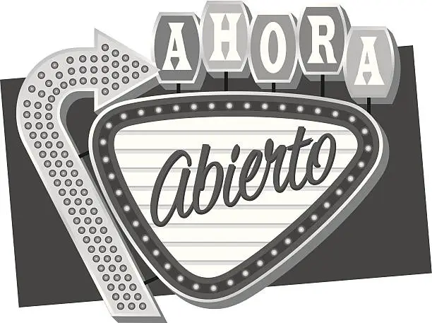 Vector illustration of Abierto Heading