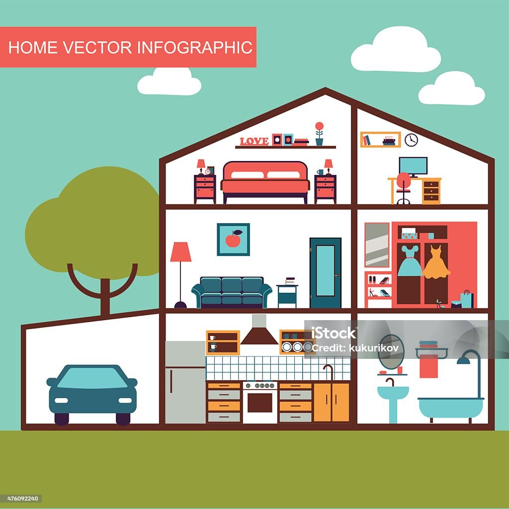 House Inside Vector Vector House Interior Stock Illustration - Download Image Now - House ...