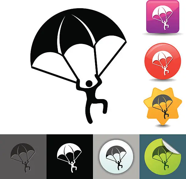 Vector illustration of Paratrooper icon | solicosi series