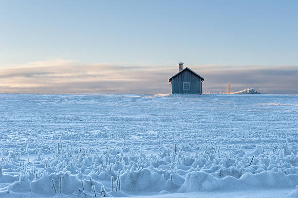 istock Swedish summer house in winter. 476092666